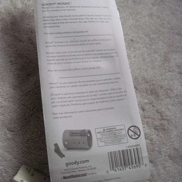 Goody Mosaic No Burn Hair Sectioning Plastic Roller Clips Curling Hood Dryer - Picture 10 of 10